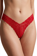 Kırmızı Çiçek Desenli Dantel String Külot TM1526